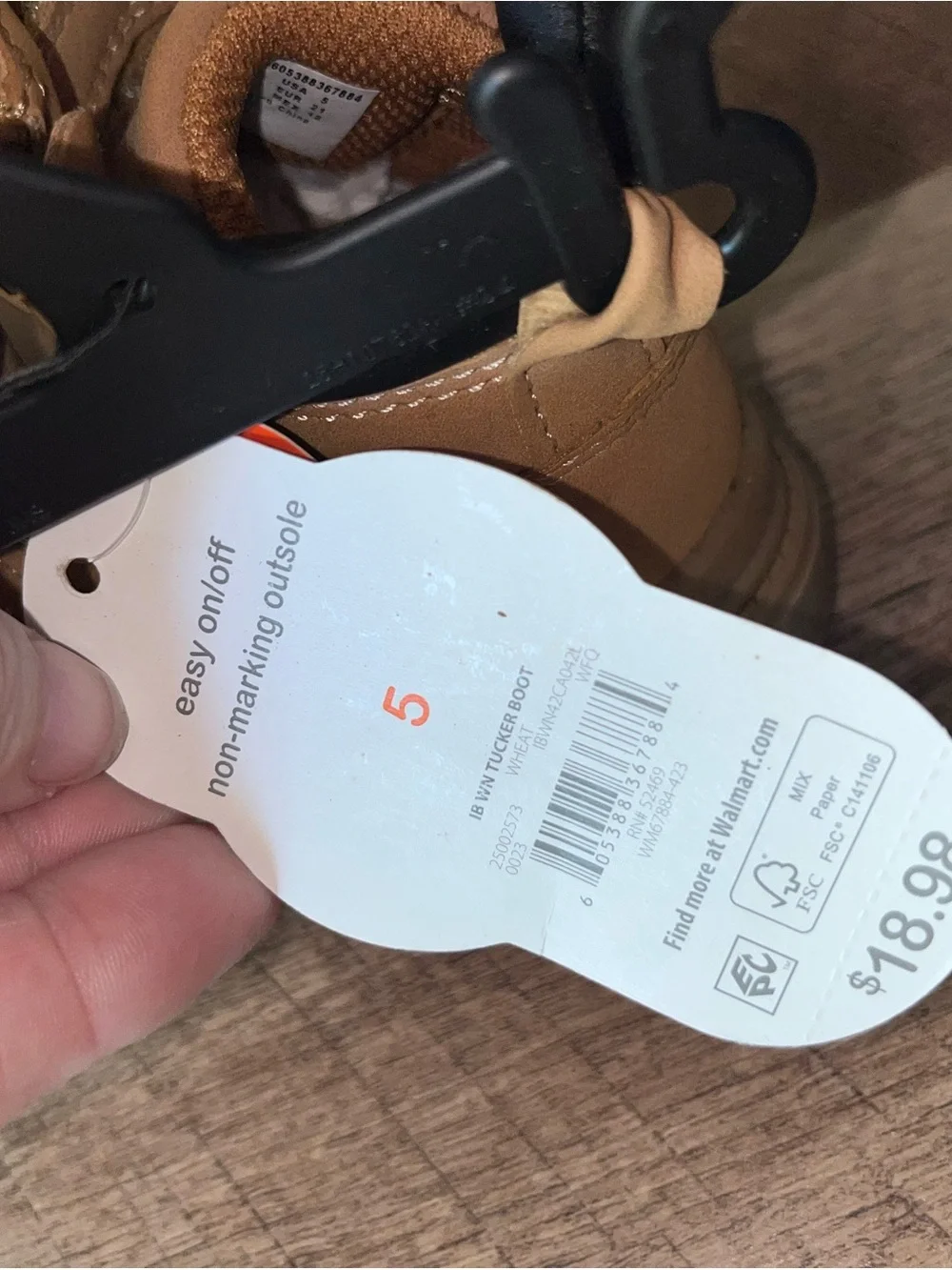 NWT WonderNation Toddler Tan Ankle WorkBoots Side Zip size 5
